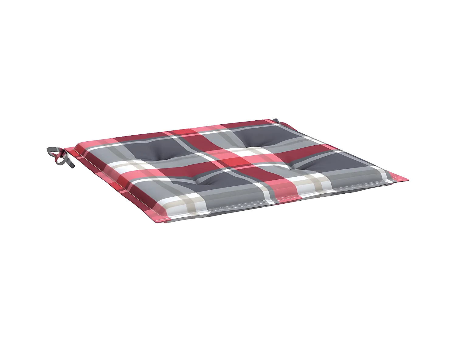 Cojines de silla de jardín 4 uds tela a cuadros rojo 50x50x3 cm ES637172