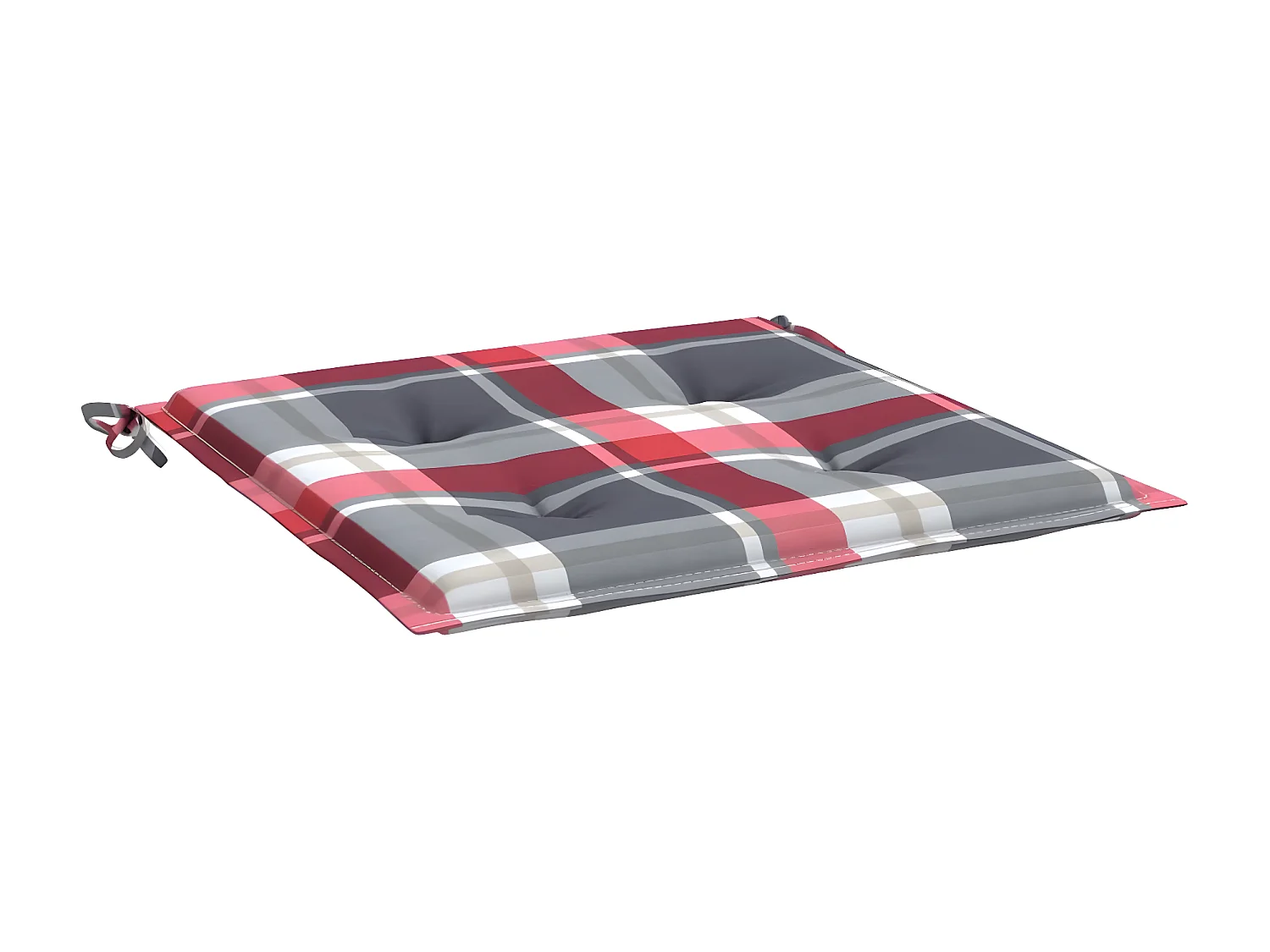 Coussins de chaise de jardin 4 pcs carreaux rouges 50x50x3 cm OFR67383