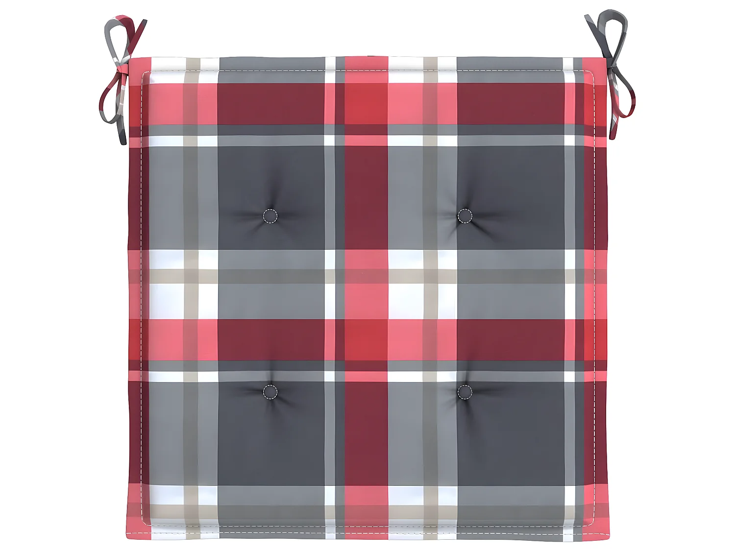 Coussins de chaise de jardin 4 pcs carreaux rouges 50x50x3 cm OFR67383