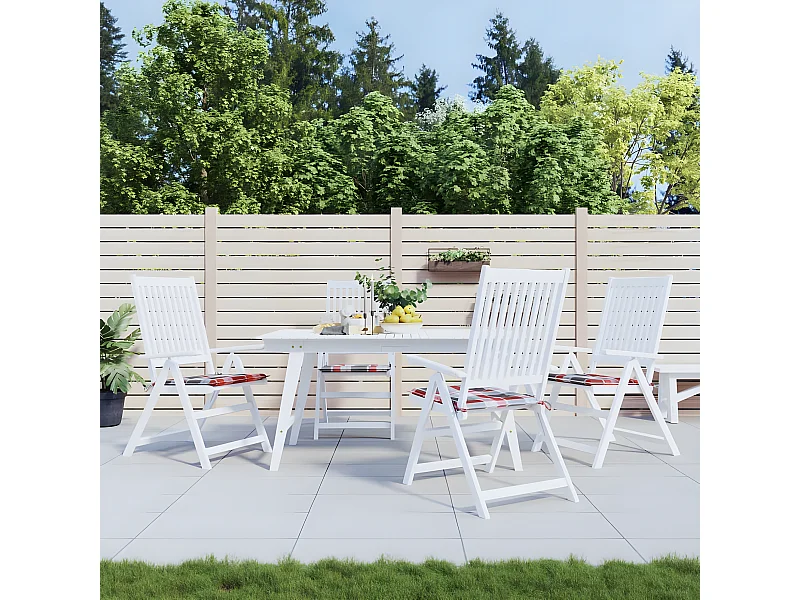 Coussins de chaise de jardin 4 pcs carreaux rouges 50x50x3 cm OFR67383