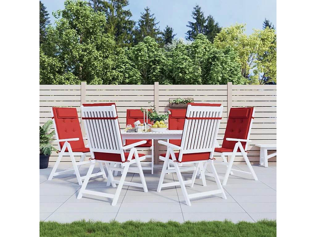 Coussins de chaise à dossier haut Lot de 6 rouge tissu oxford OFR65329