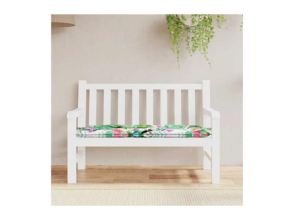Coussin de banc de jardin carreaux multicolore 120x50x7cm tissu OFR88437