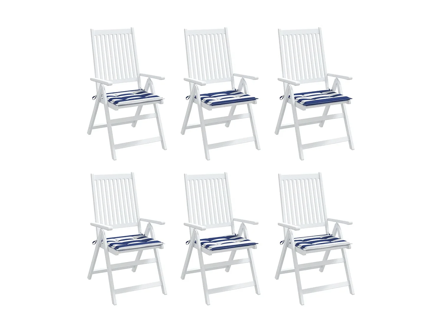 Coussins de chaise de jardin Lot de 6 50x50x3 cm tissu OFR21936
