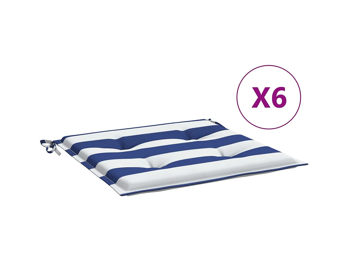 Coussins de chaise de jardin Lot de 6 50x50x3 cm tissu OFR21936