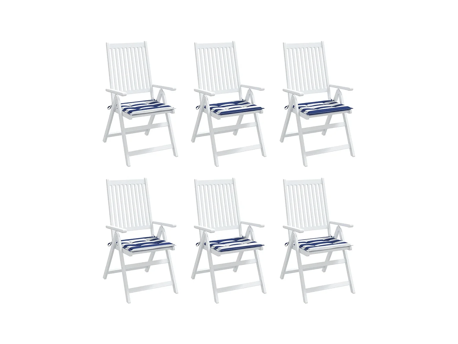 Coussins de chaise de jardin Lot de 6 50x50x3 cm tissu OFR21936