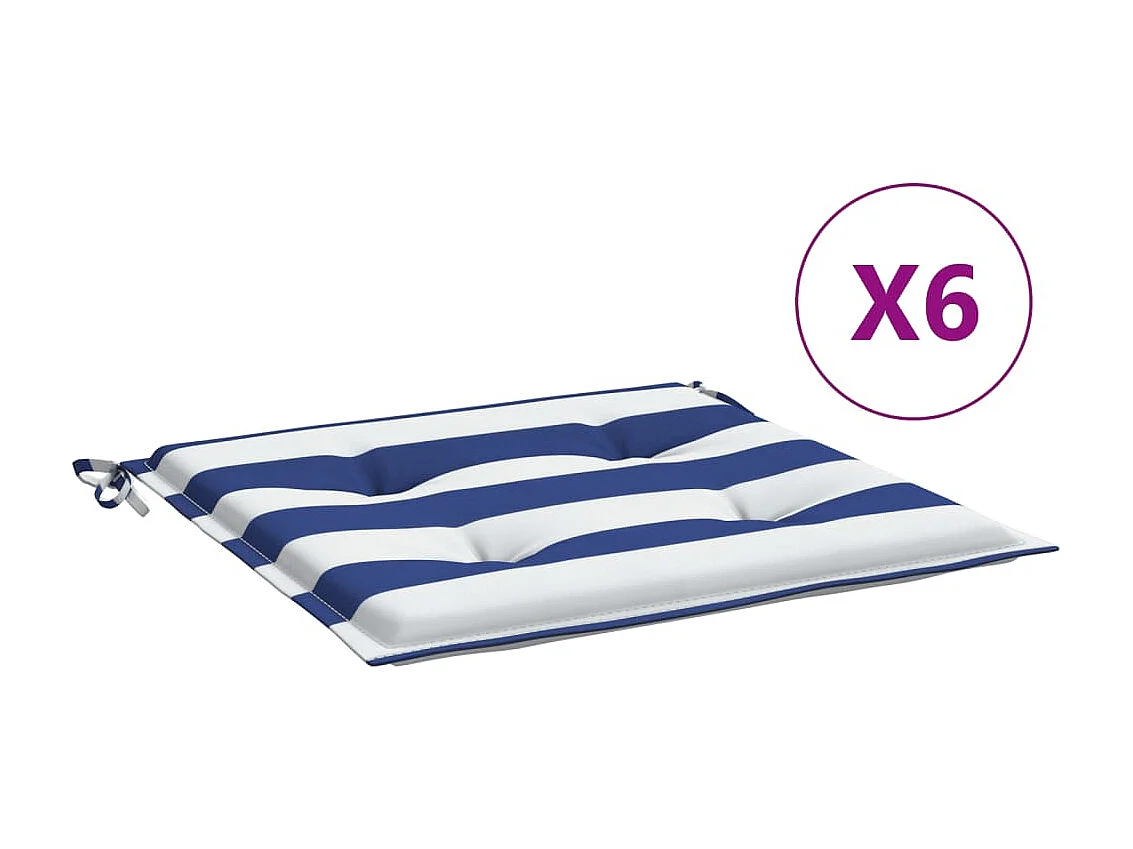 Coussins de chaise de jardin Lot de 6 50x50x3 cm tissu OFR21936