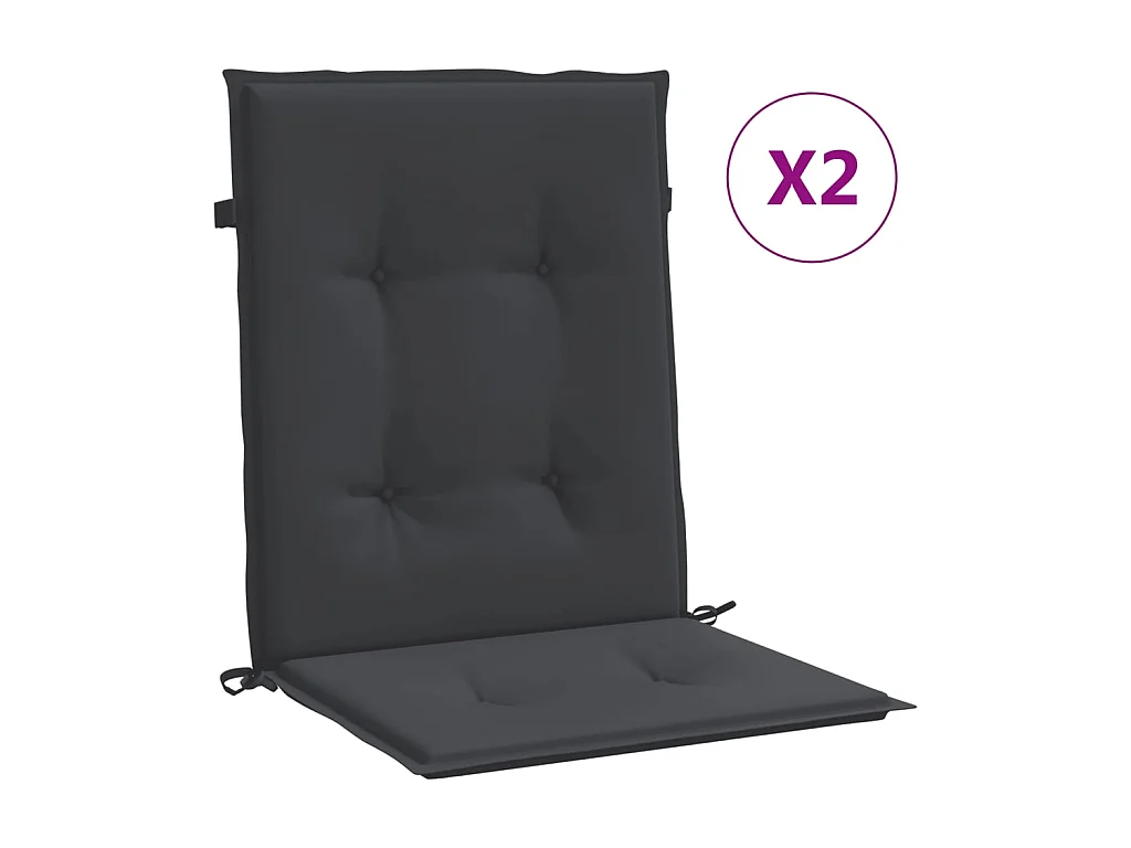 Tuinstoelkussens lage rug 2 st 100x50x3 cm oxford stof zwart NL344534