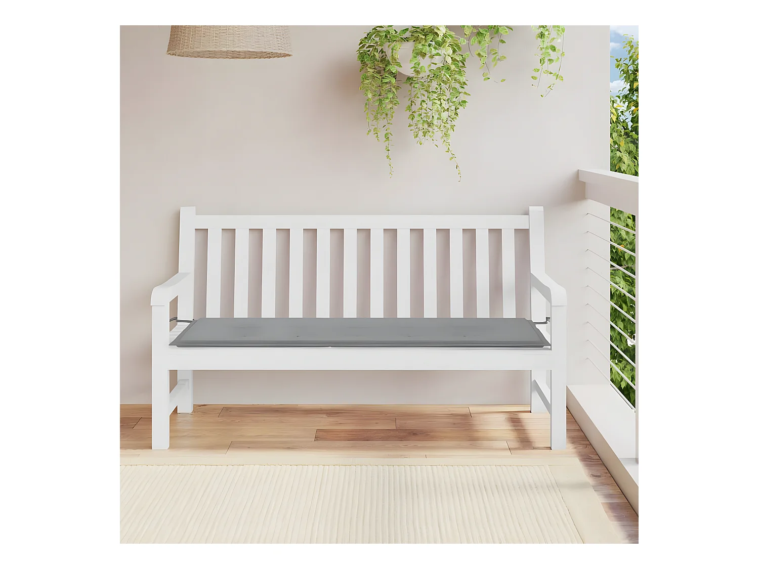 Coussin de banc de jardin gris 150x50x3 cm tissu oxford OFR60984