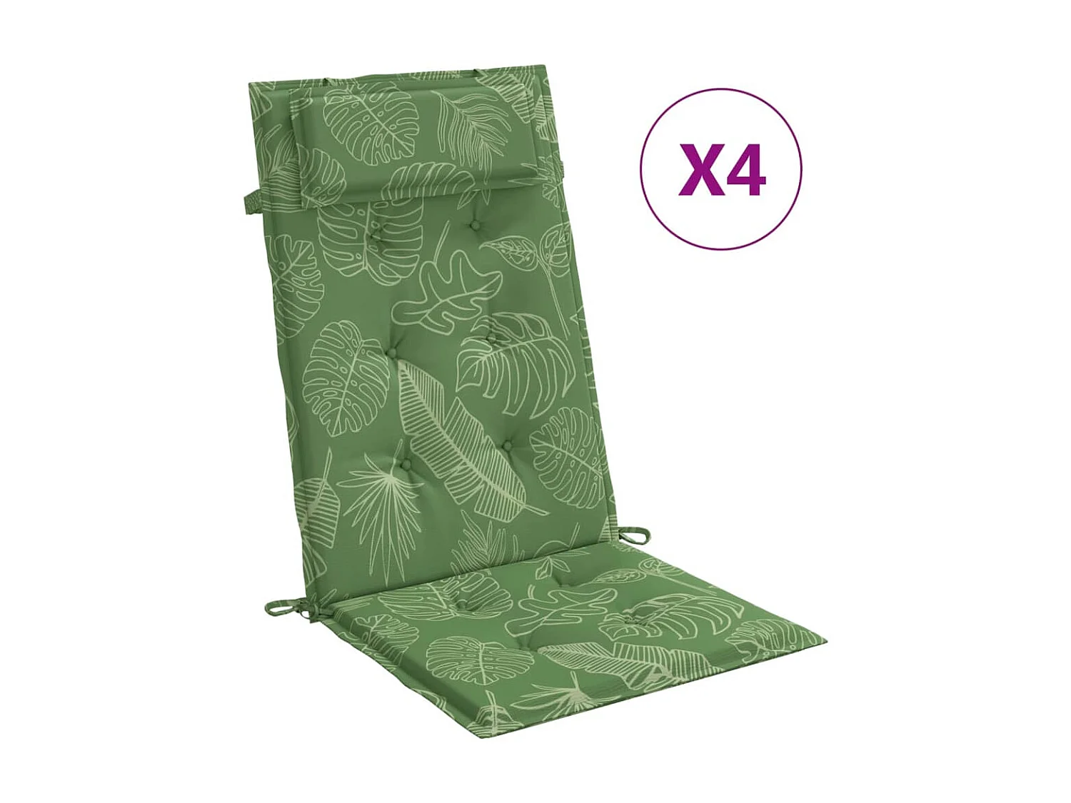 Coussins de chaise à dossier haut Lot de 4 modèle de feuille OFR96784