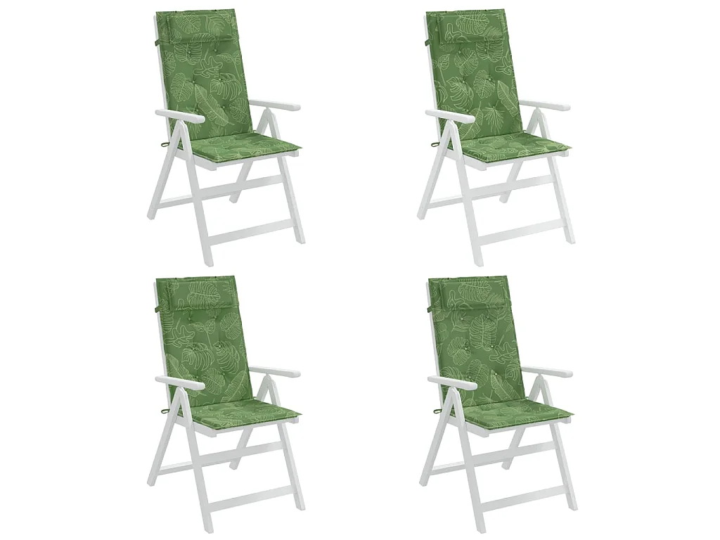 Coussins de chaise à dossier haut Lot de 4 modèle de feuille OFR96784