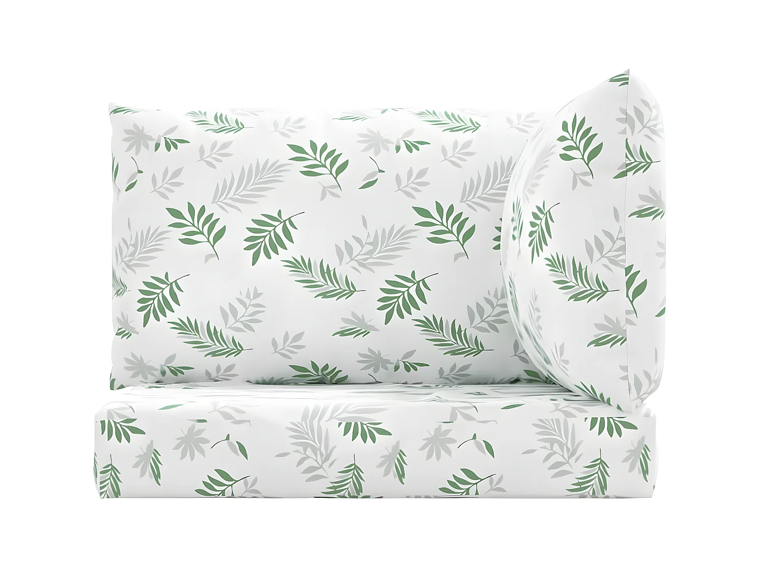 Coussins de palette 3 pcs motif de feuilles tissu Oxford OFR48898