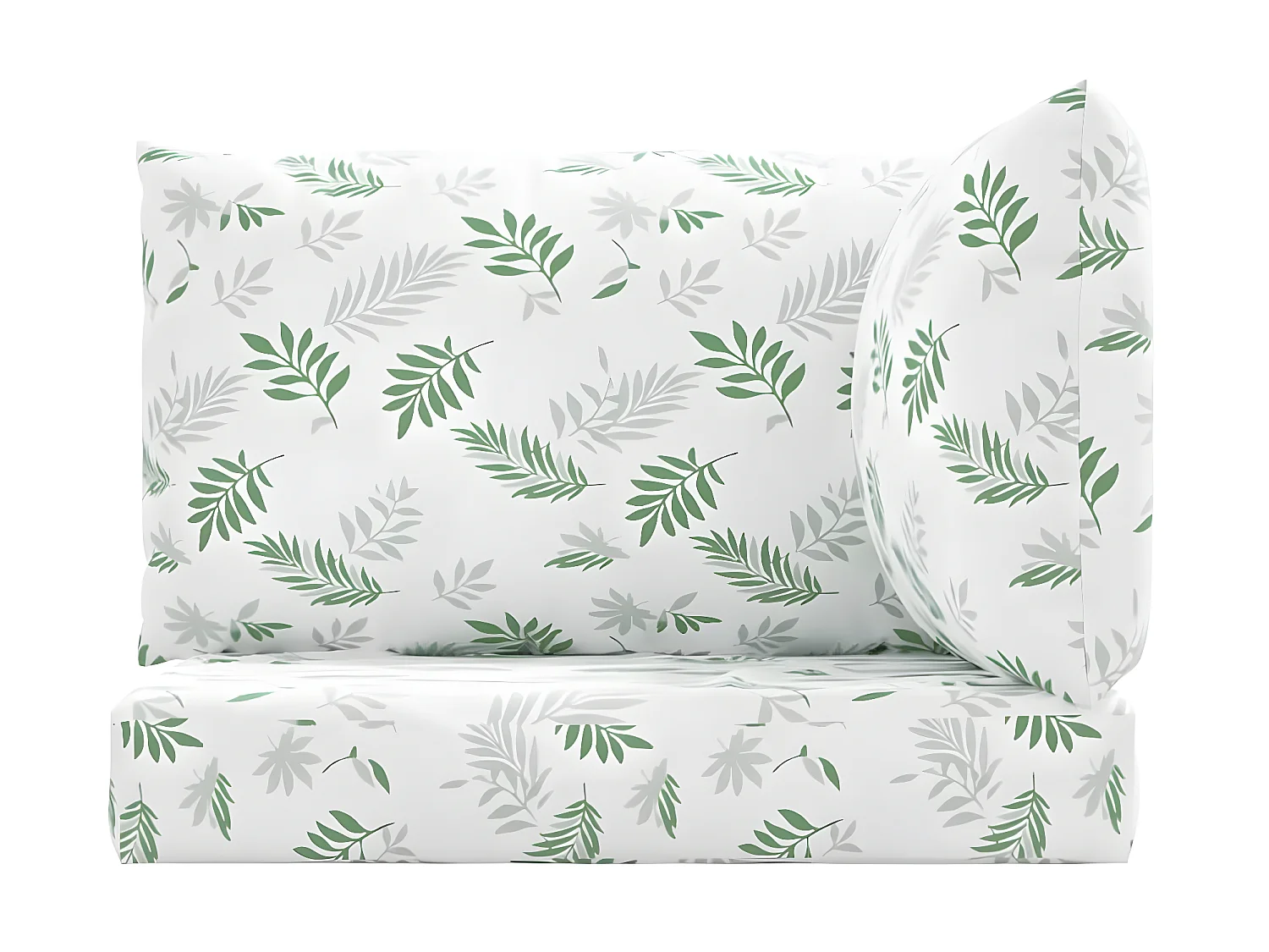 Coussins de palette 3 pcs motif de feuilles tissu Oxford OFR48898