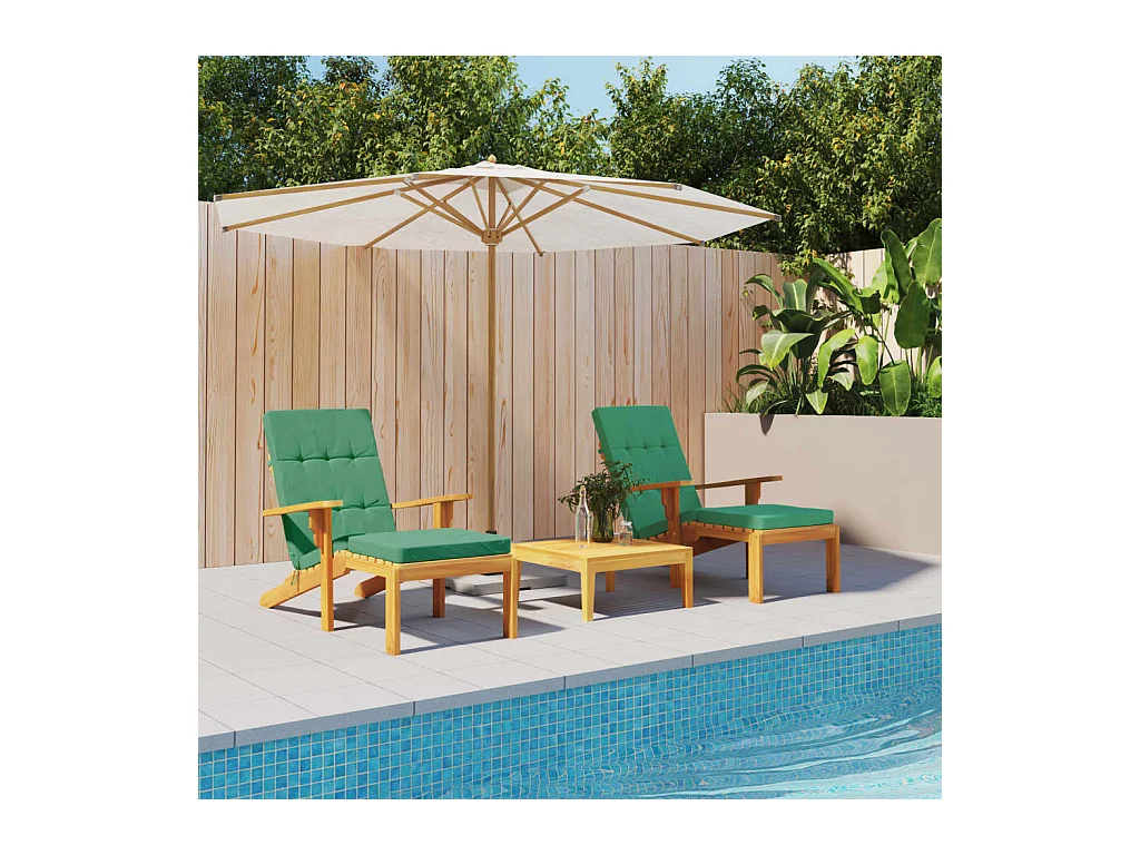 Coussins de chaise longue Lot de 2 vert tissu oxford OFR10791