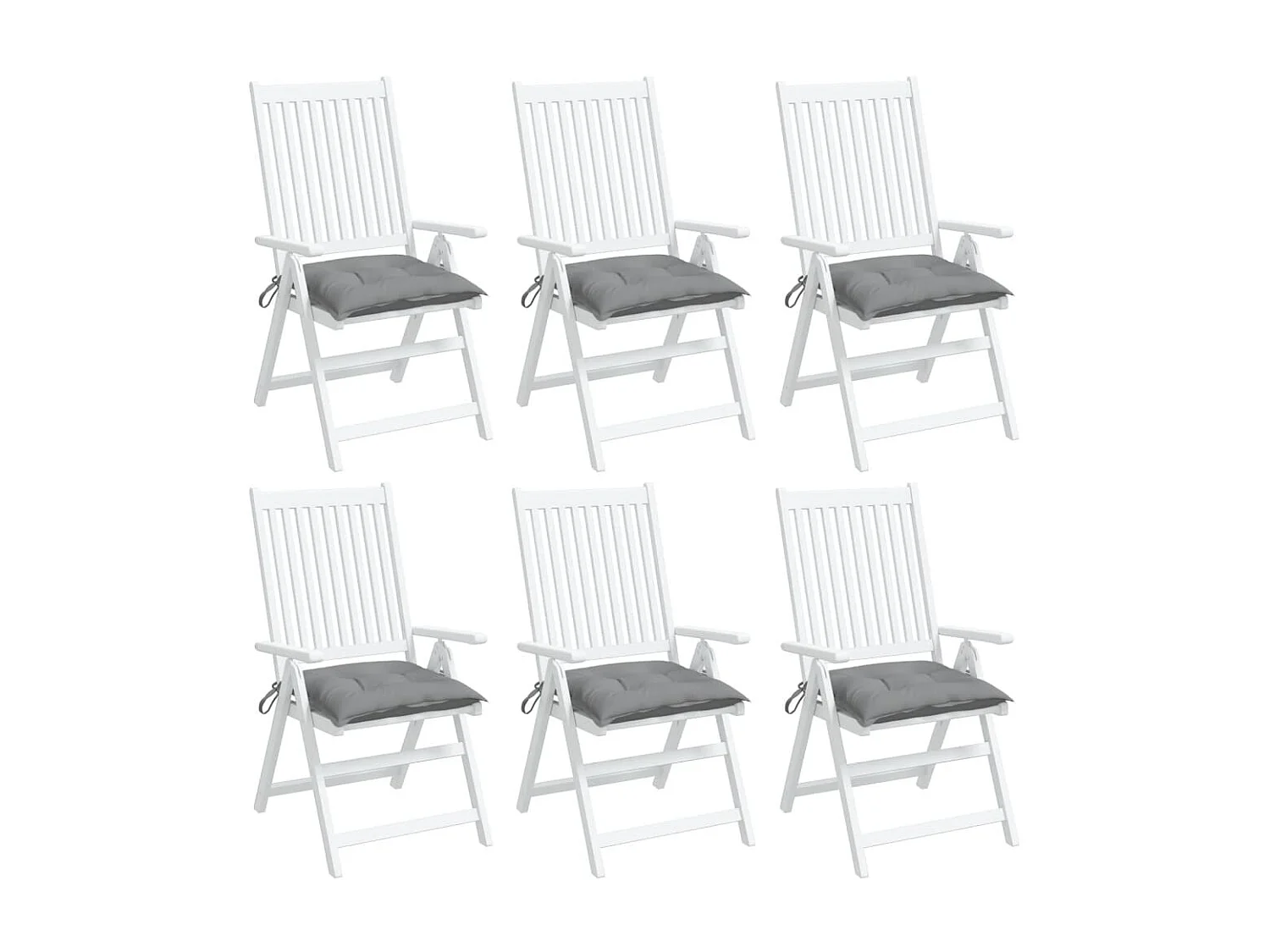 Coussins de chaise 6 pcs gris 40x40x7 cm tissu oxford OFR58035