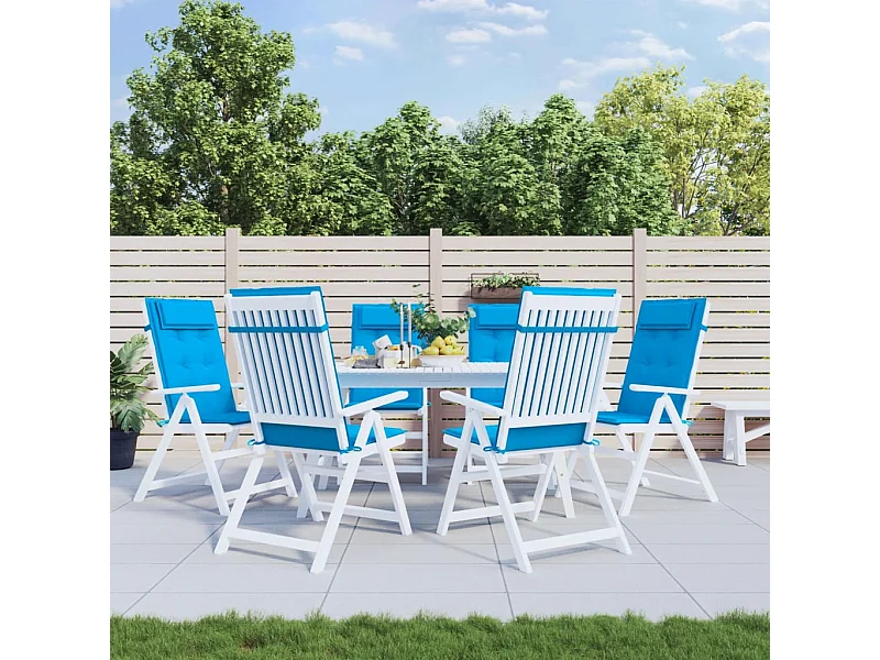 Cojines de silla con respaldo alto 6 uds tela Oxford azul claro ES853740