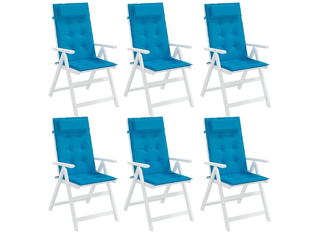 Coussins de chaise à dossier haut Lot de 6 bleu clair OFR87089