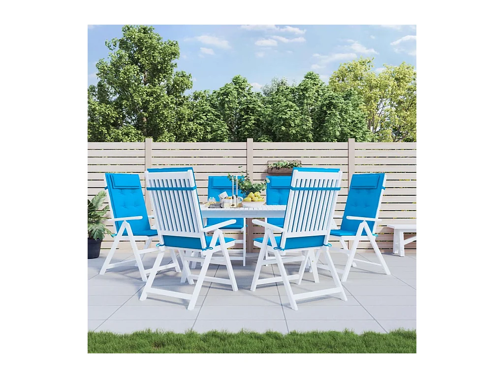 Coussins de chaise à dossier haut Lot de 6 bleu clair OFR87089