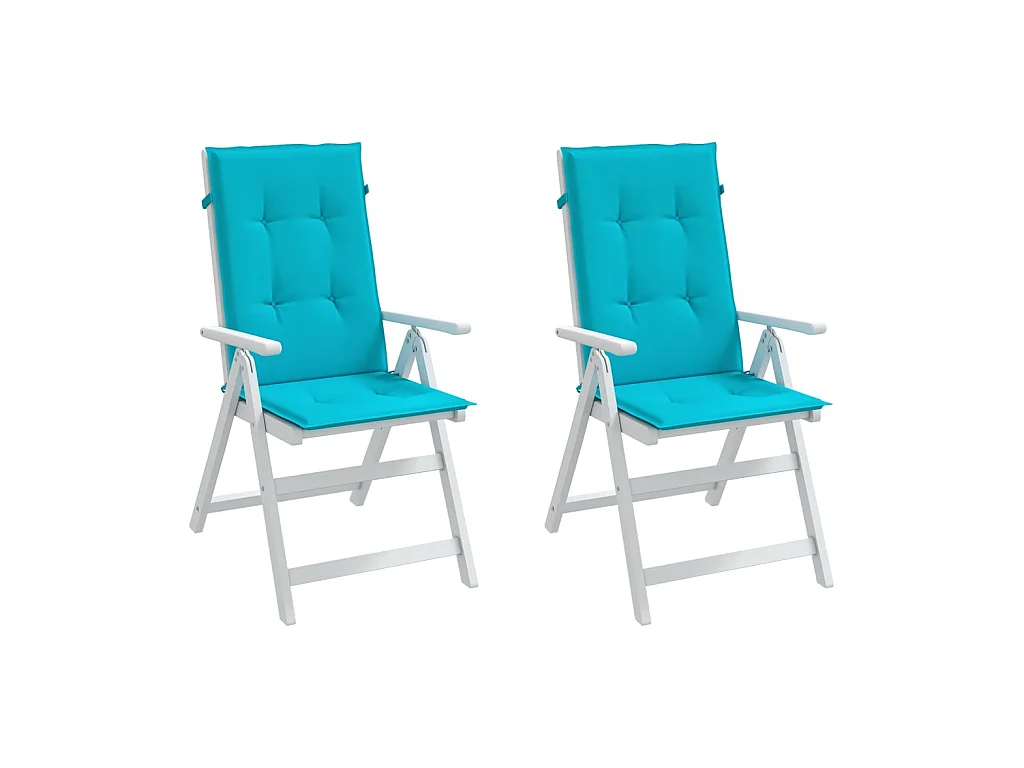 Stoelkussens 2 st hoge rug stof turquoise NL554150