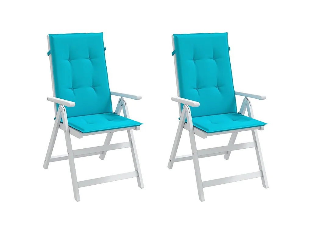 Coussins de chaise à dossier haut 2 pcs turquoise tissu OFR50655