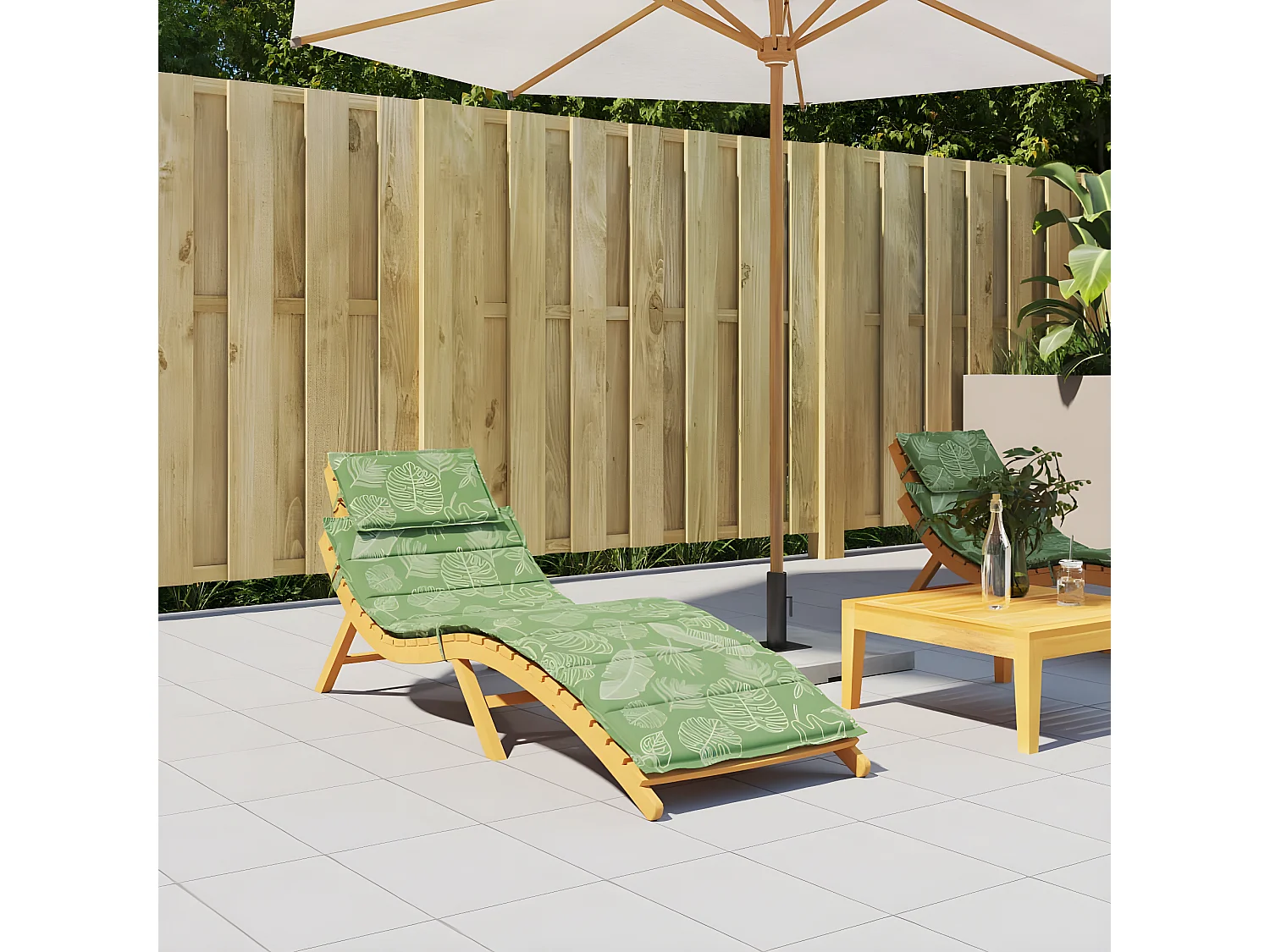 Coussin de chaise longue motif de feuilles tissu oxford OFR12378