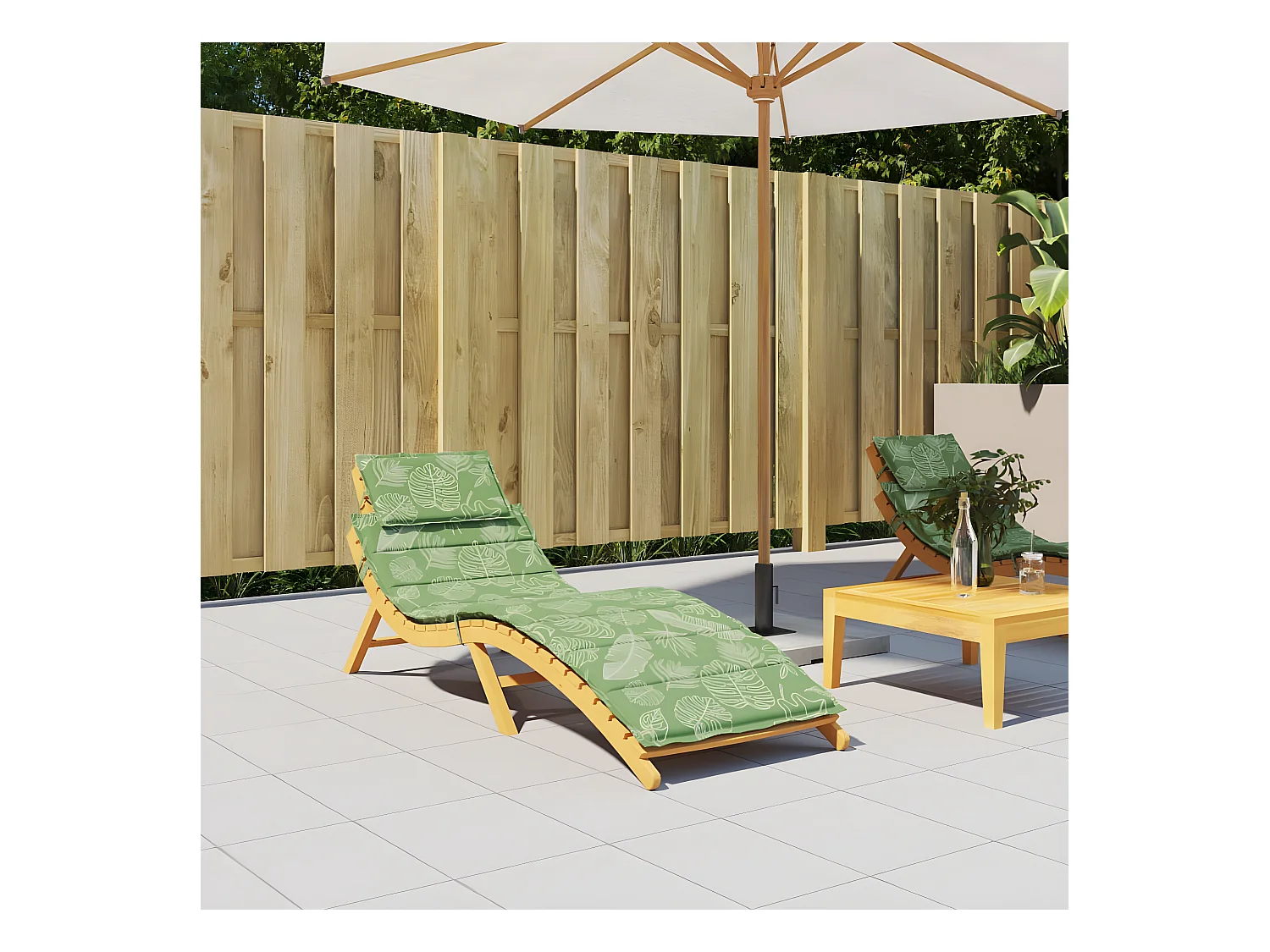 Coussin de chaise longue motif de feuilles tissu oxford OFR12378