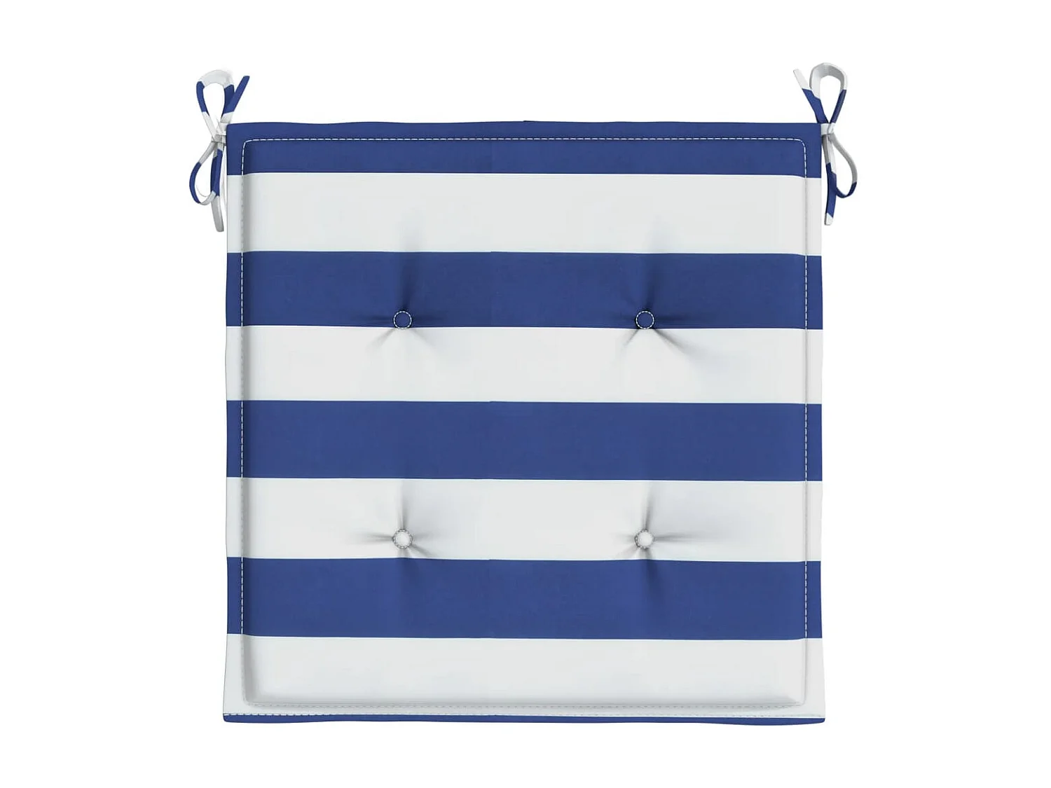 Tuinstoelkussens 4 st gestreept 40x40x3 cm stof wit en blauw NL839616