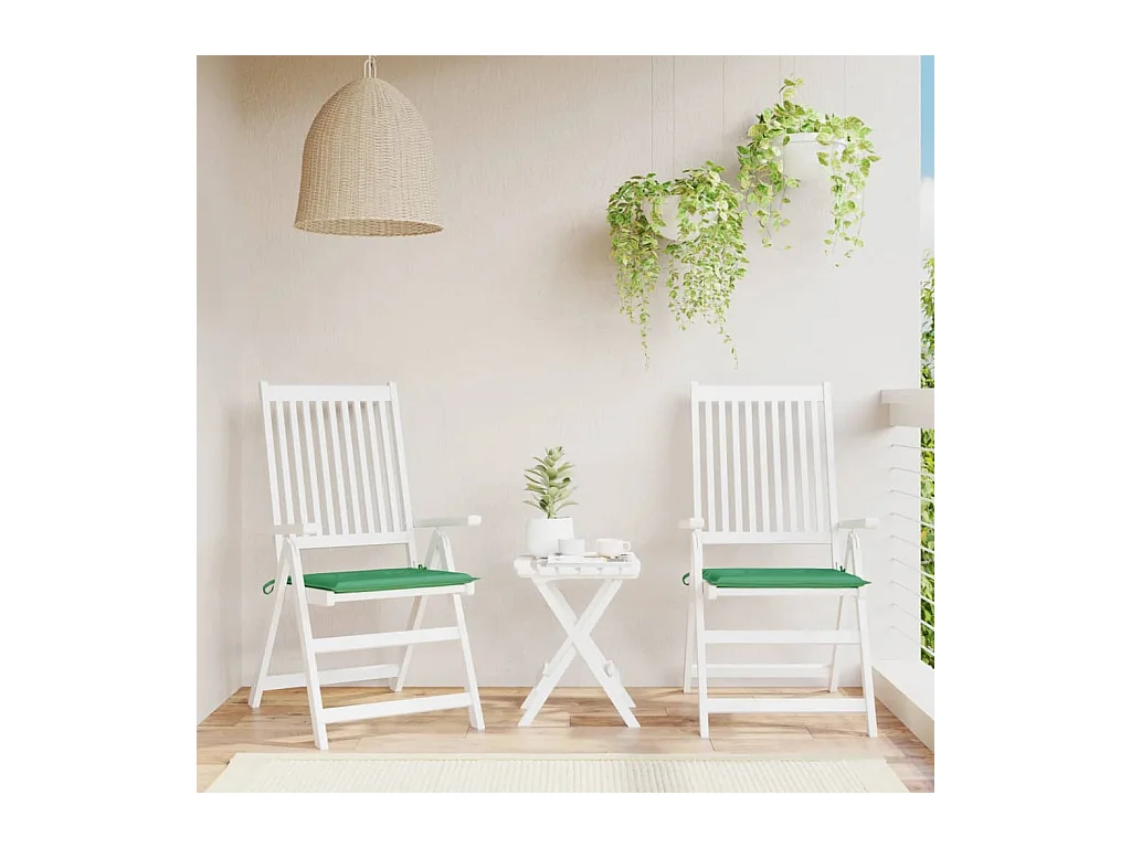 Coussins de chaise de jardin 2 pcs vert 50x50x3 cm tissu oxford OFR84317