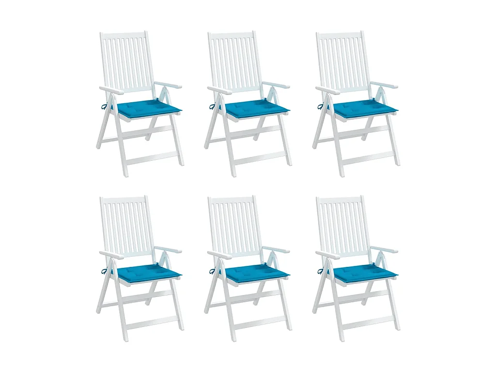 Tuinstoelkussens 6 st 50x50x3 cm oxford stof blauw NL522613