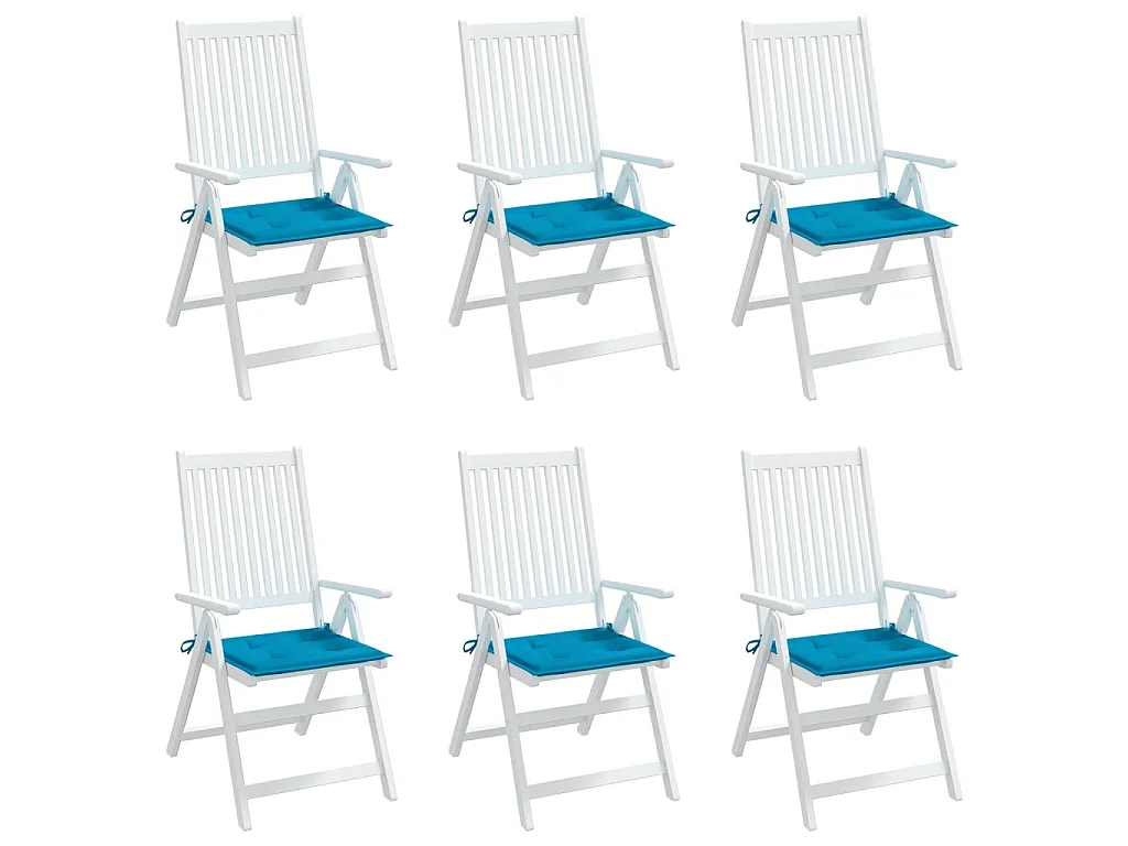 Coussins de chaise de jardin 6 pcs bleu 50x50x3 cm tissu oxford OFR57715