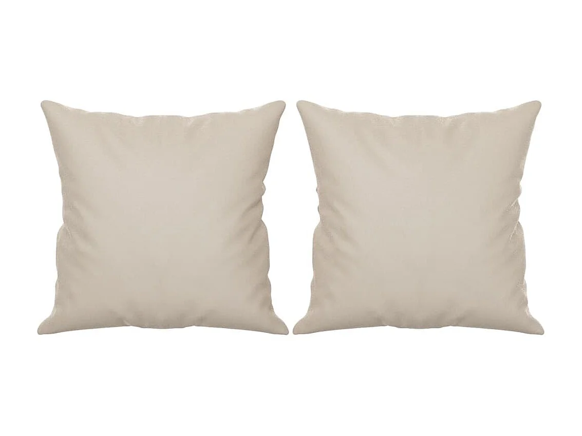 Coussins décoratifs 2 pcs Crème 40x40 cm Tissu microfibre OFR19436