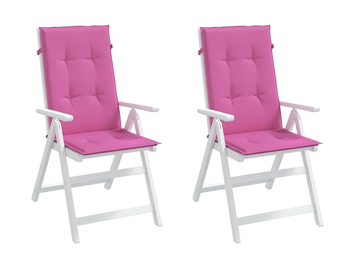 Coussins de chaise de jardin à dossier haut Lot de 2 rose tissu OFR48146