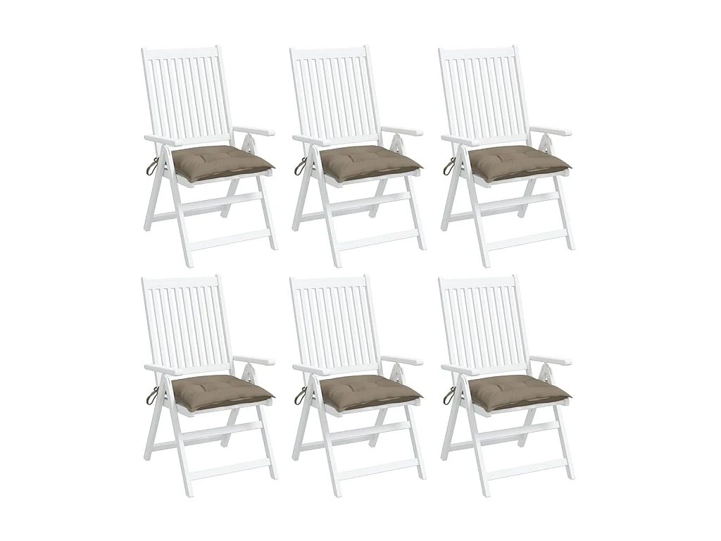 Coussins de chaise 6 pcs, Coussins de siège taupe 50x50x7 cm tissu oxford KLZ95291