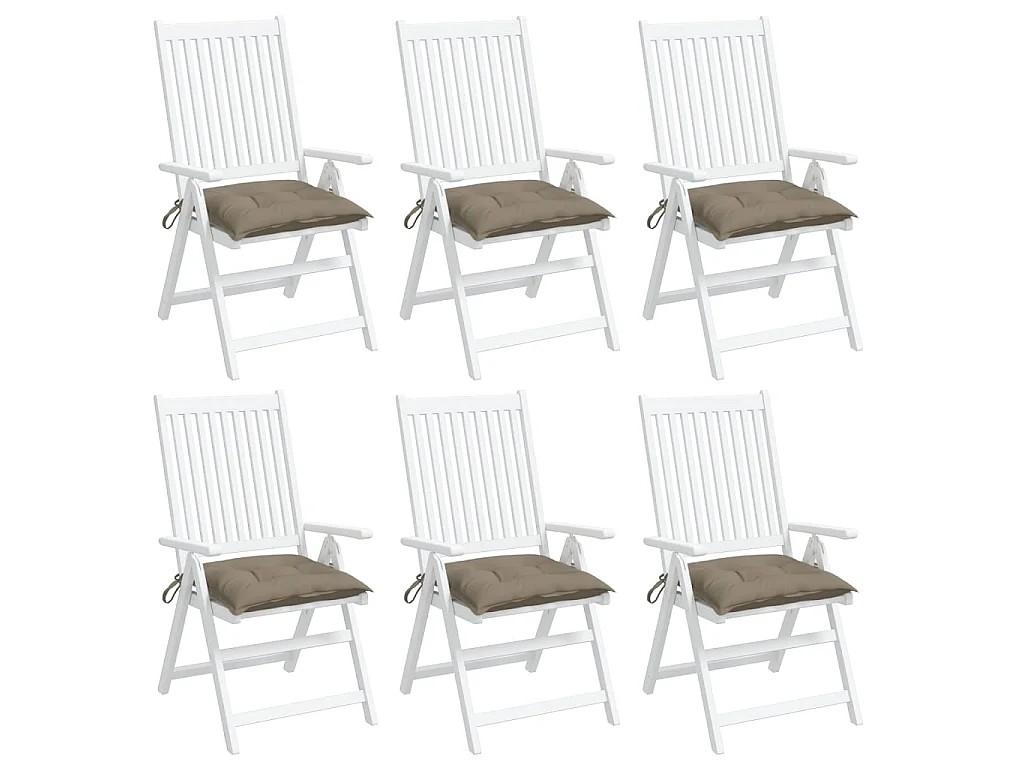 Coussins de chaise 6 pcs, Coussins de siège taupe 50x50x7 cm tissu oxford KLZ95291
