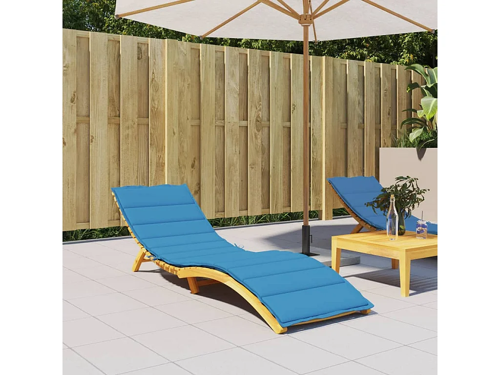 Coussin de chaise longue bleu 200x60x3 cm tissu oxford OFR77382