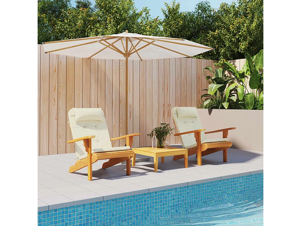 Coussins de chaise adirondack Lot de 2 crème tissu oxford OFR29444