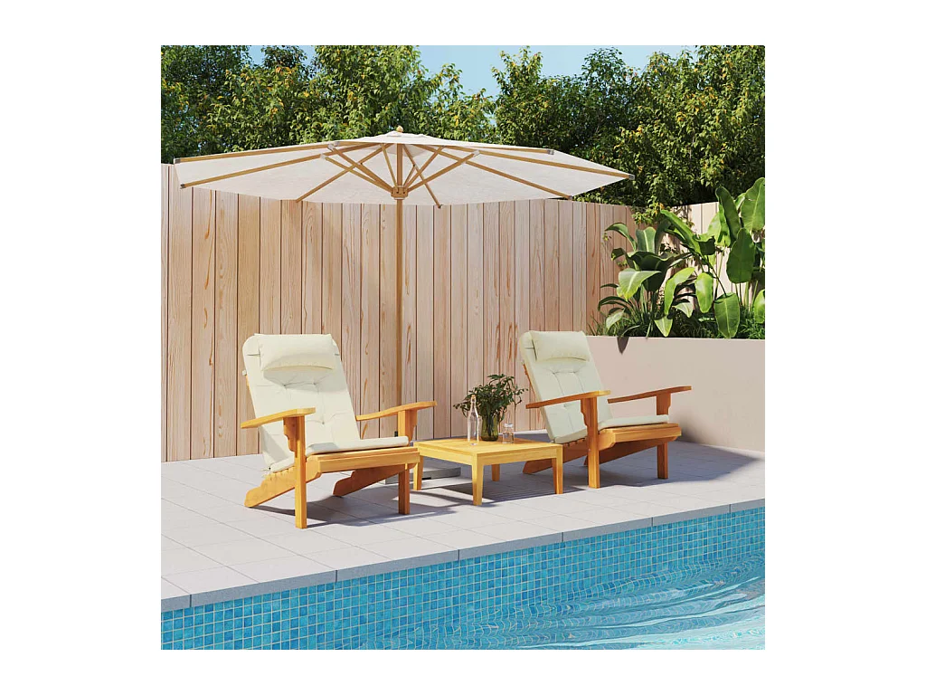 Coussins de chaise adirondack Lot de 2 crème tissu oxford OFR29444