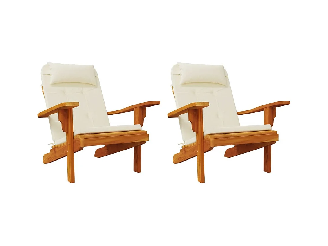 Cojines para silla Adirondack 2 uds tela Oxford color crema ES412866