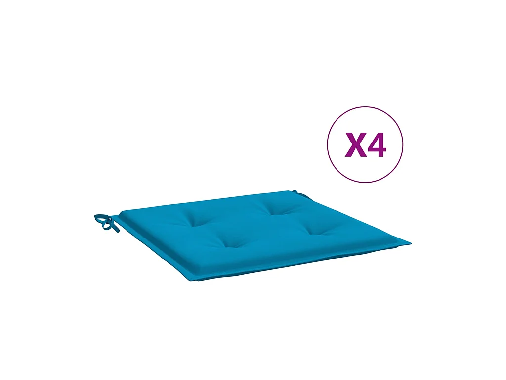 Tuinstoelkussens 4 st 50x50x3 cm oxford stof blauw NL135916