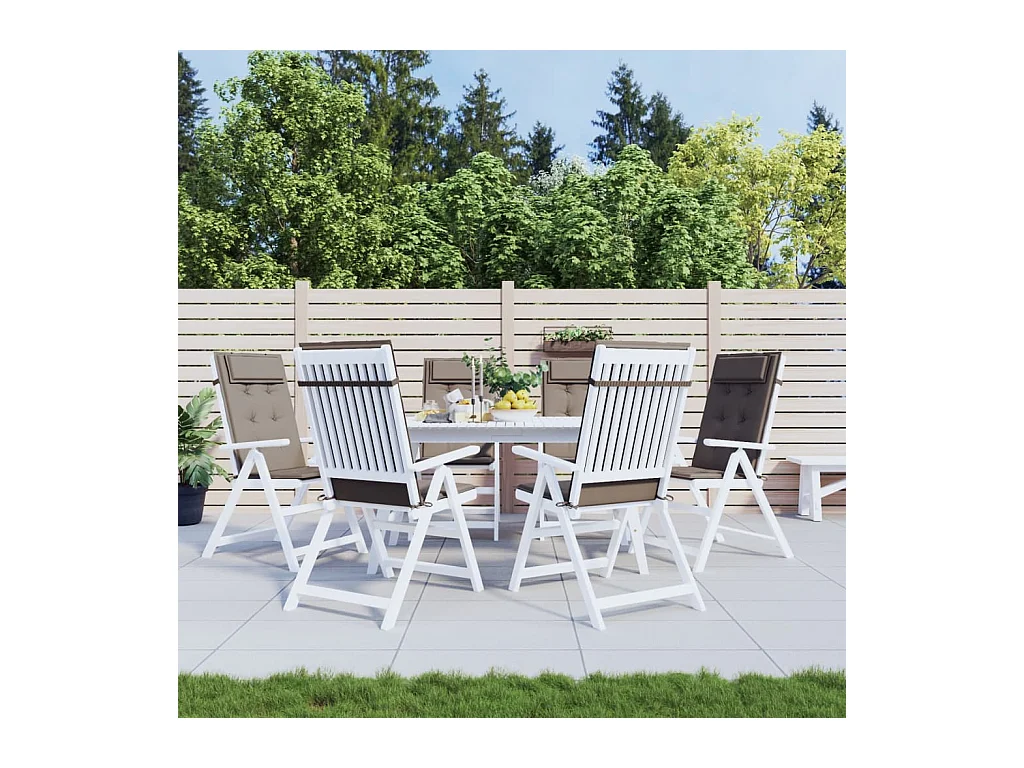 Coussins de chaise à dossier haut Lot de 6 taupe tissu oxford OFR11482