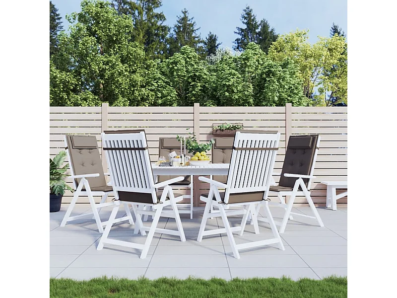 Cojines de silla con respaldo alto 6 uds tela Oxford gris taupe ES256909