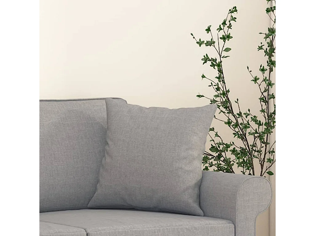 Coussins décoratifs 2 pcs Gris clair 40x40 cm Tissu OFR41156