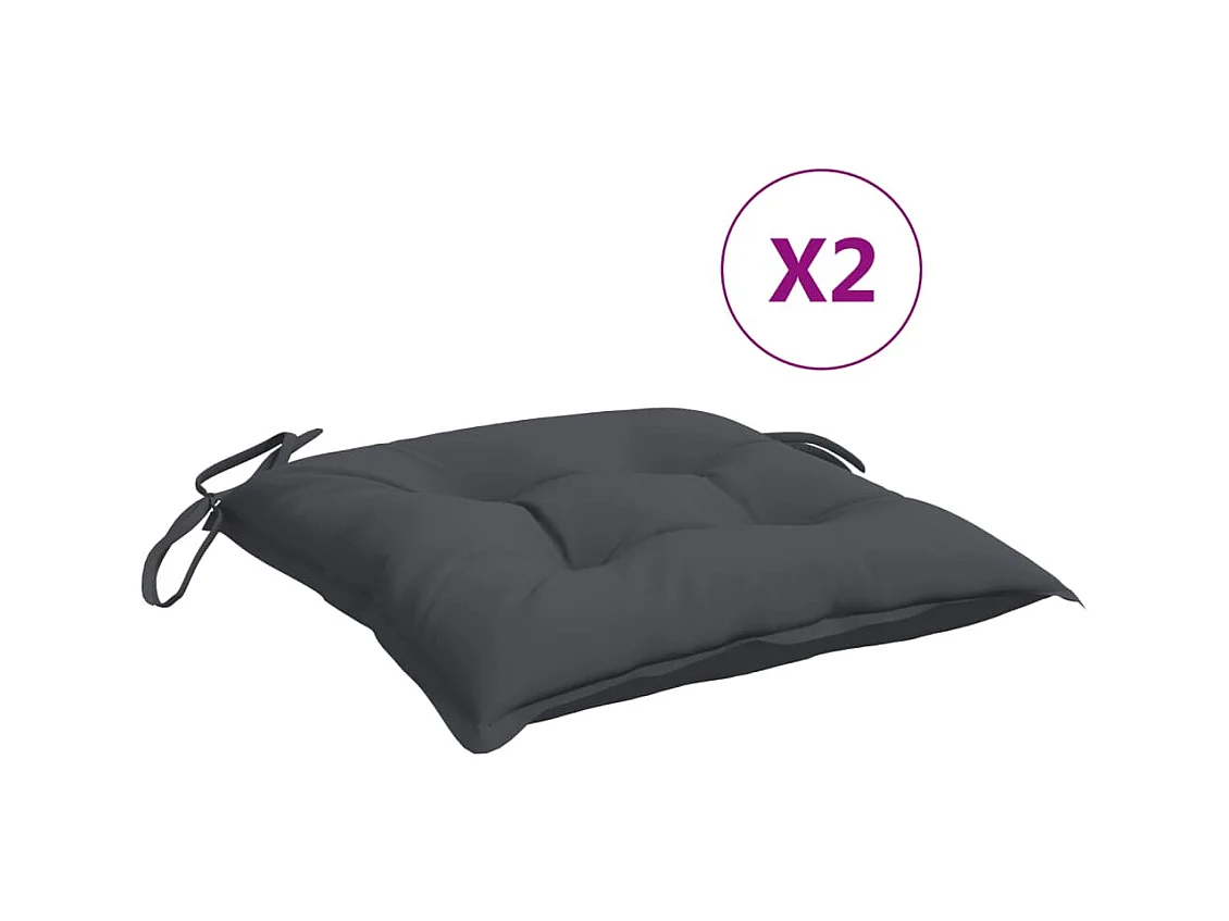 Coussins de chaise 2 pcs anthracite 40x40x7 cm tissu oxford OFR14423