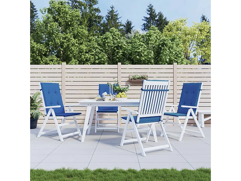 Coussins de chaise de jardin à dossier haut Lot de 4 bleu royal OFR20491
