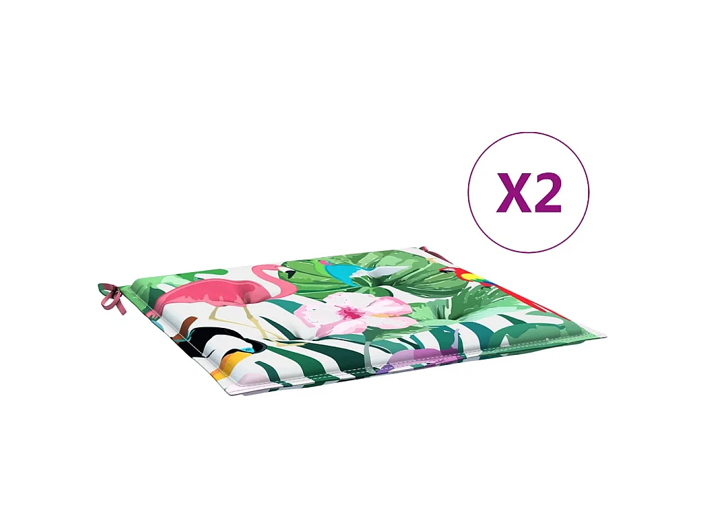 Coussins de chaise de jardin Lot de 2 multicolore 50x50x3 cm OFR59479
