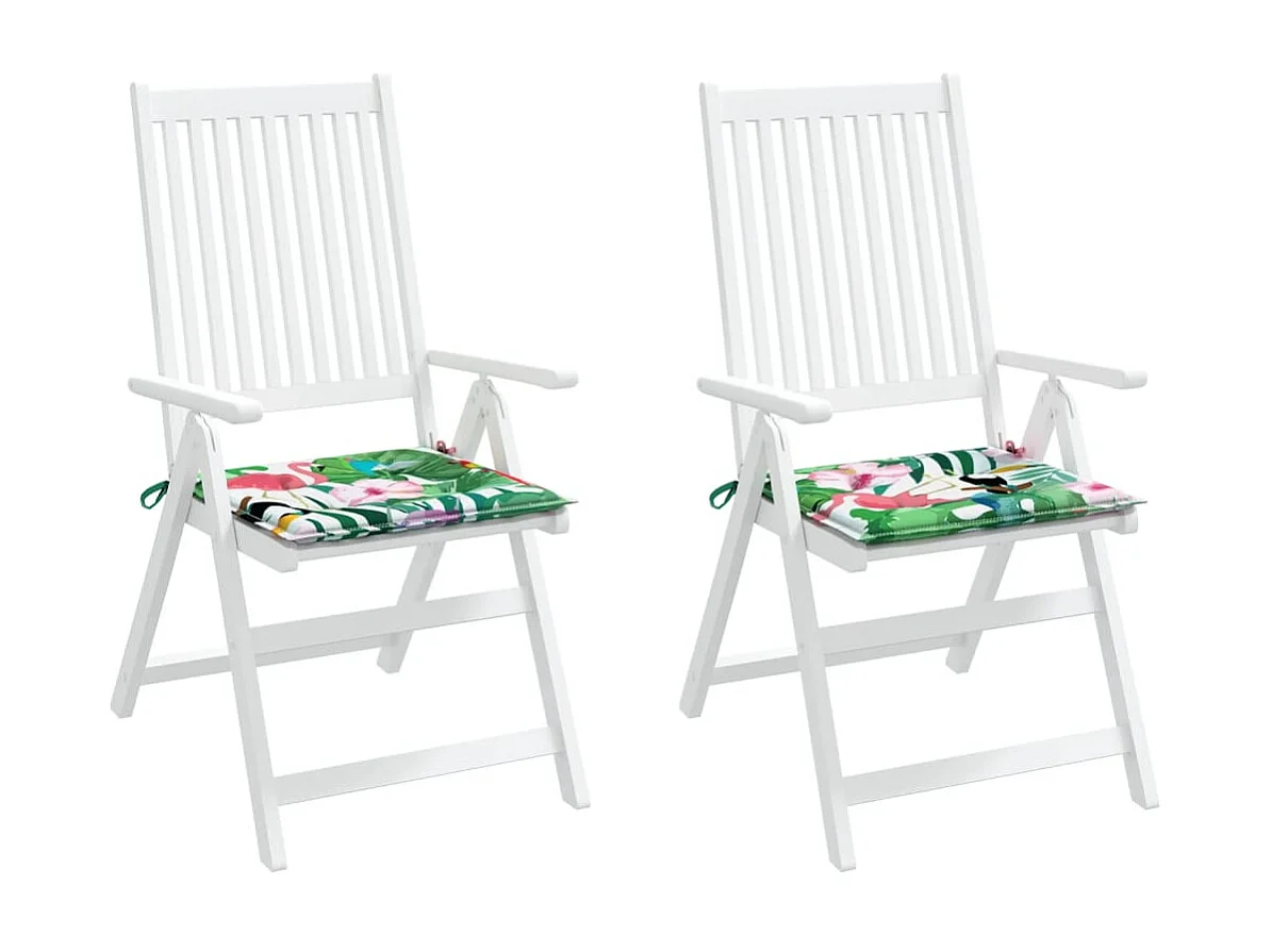 Coussins de chaise de jardin Lot de 2 multicolore 50x50x3 cm OFR59479
