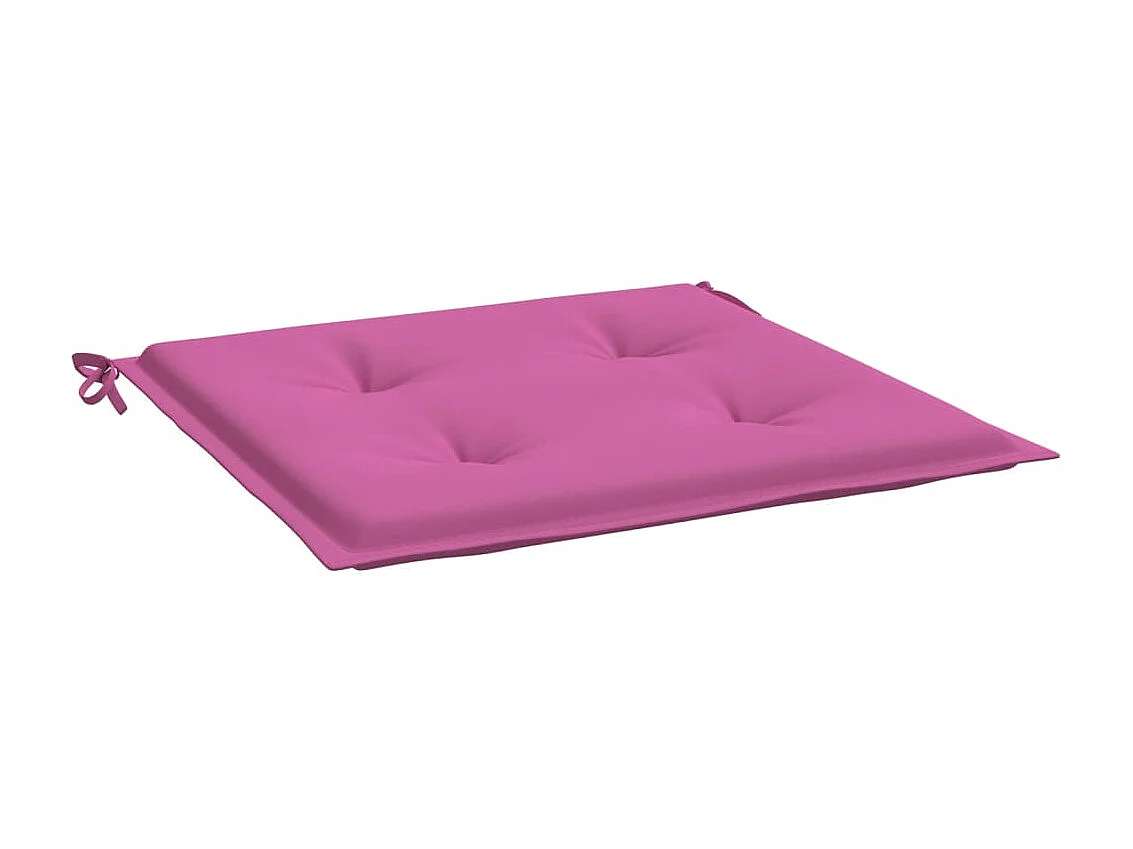 Coussins de chaise de jardin Lot de 2 rose 50x50x3 cm tissu OFR52418