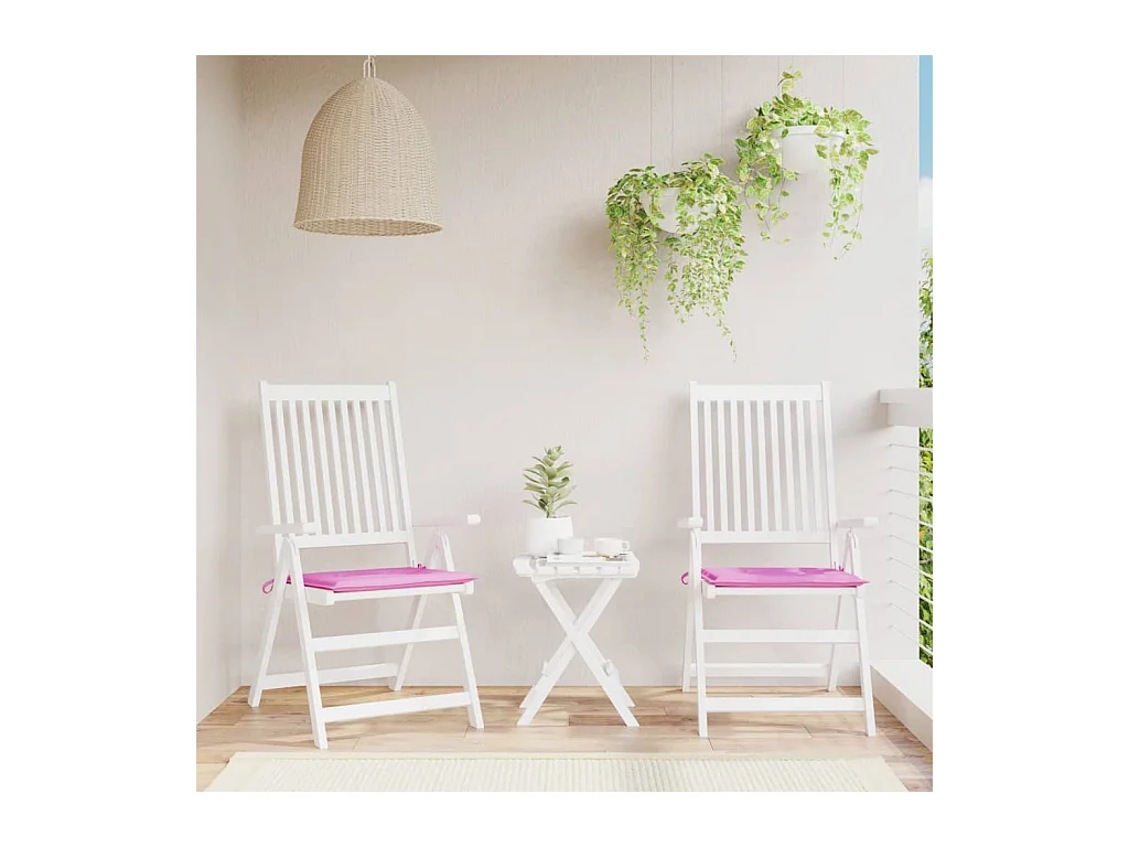 Coussins de chaise de jardin Lot de 2 rose 50x50x3 cm tissu OFR52418