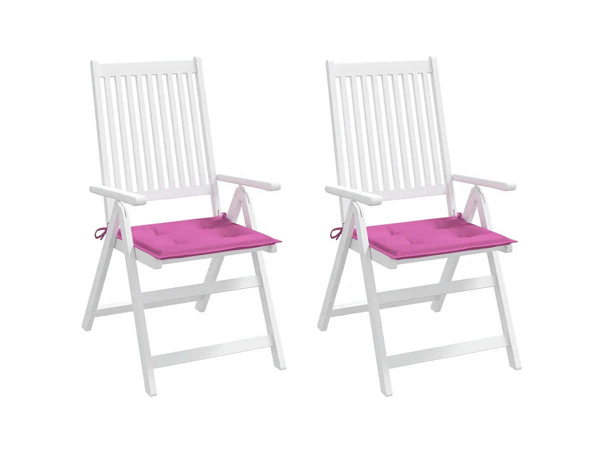 Coussins de chaise de jardin Lot de 2 rose 50x50x3 cm tissu OFR52418