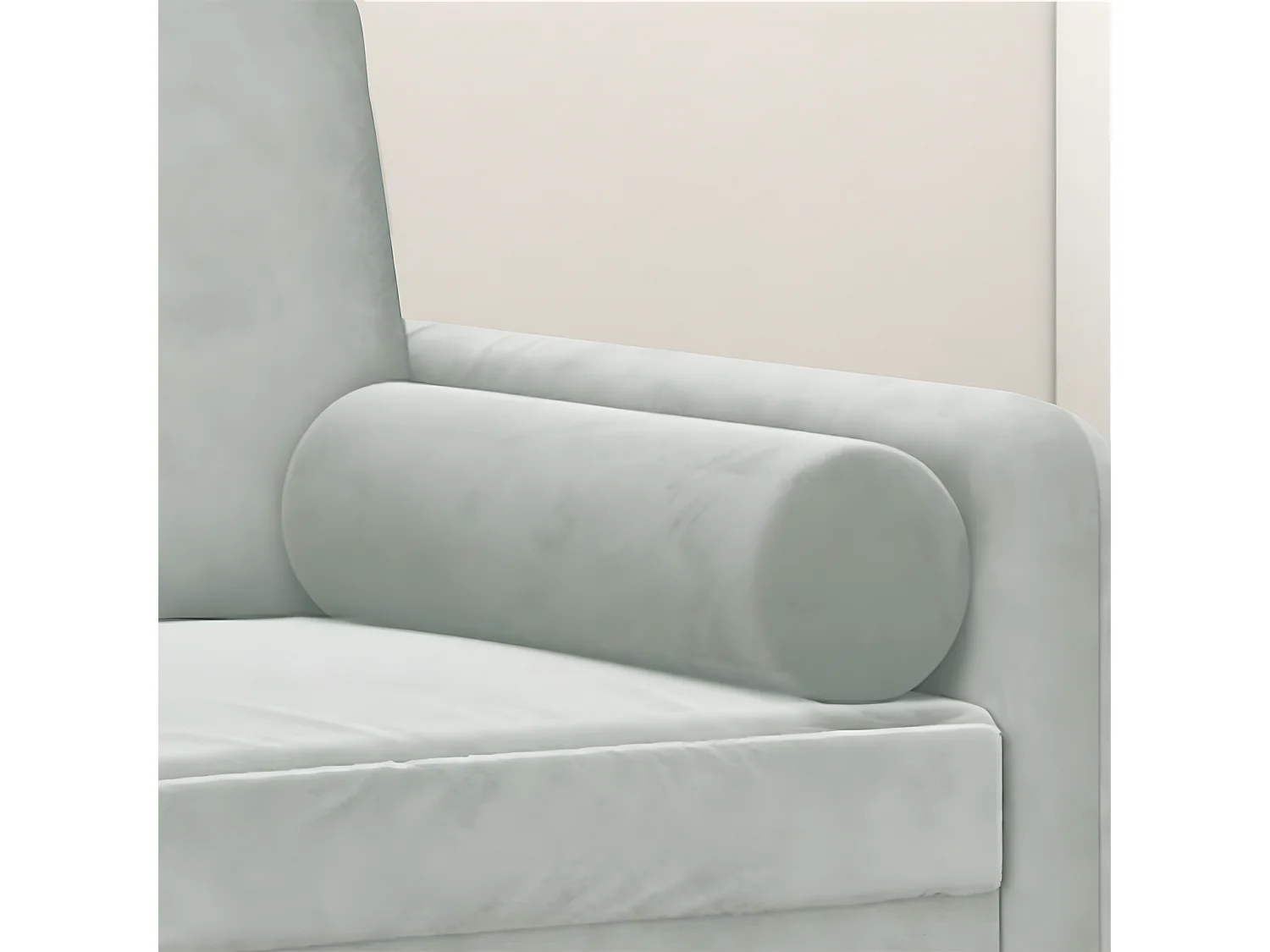 Coussins décoratifs 2 pcs Gris clair Ø15x50 cm Velours OFR64502