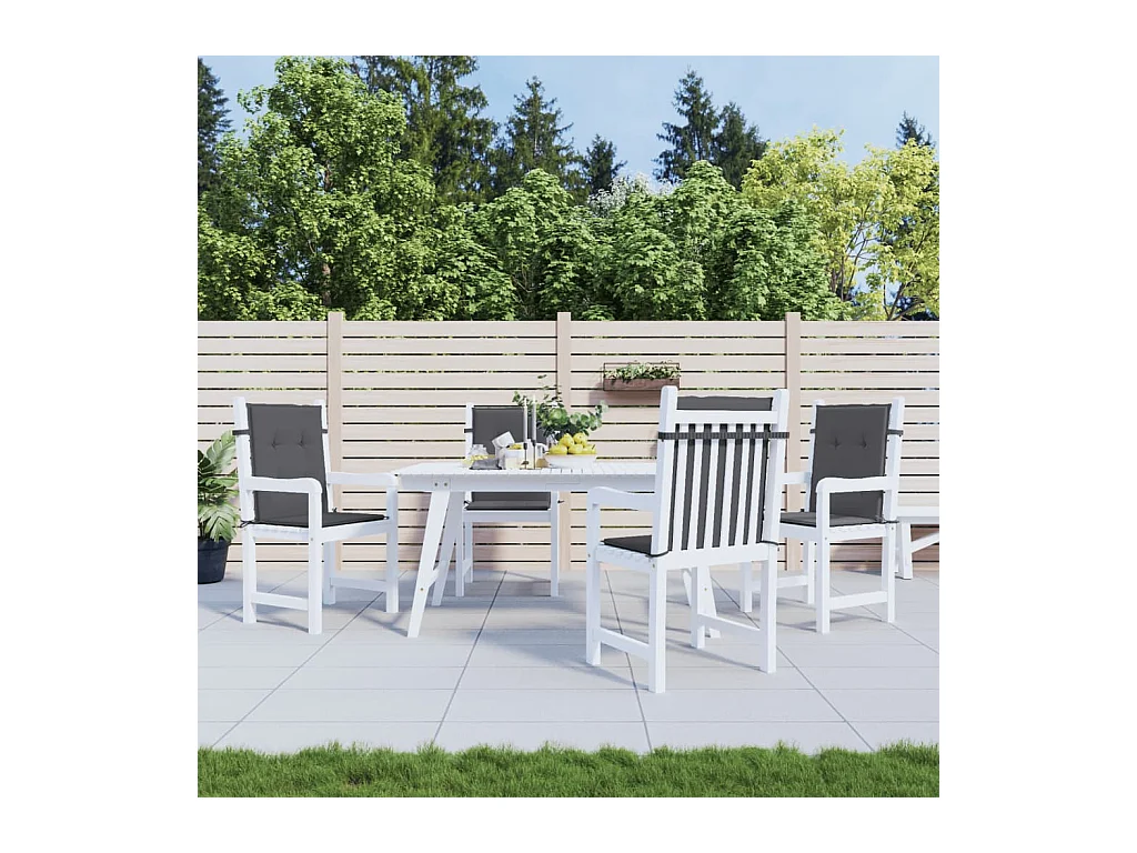 Coussins de chaise de jardin à dossier bas Lot de 4 anthracite OFR17878